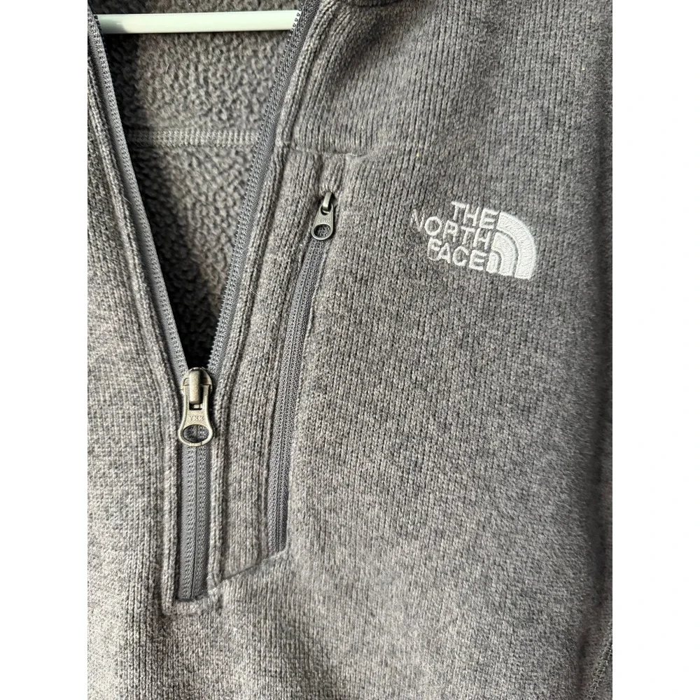 The North Face Gordon Lyons Quarter Zip Fleece Pullover Gray Mens Large